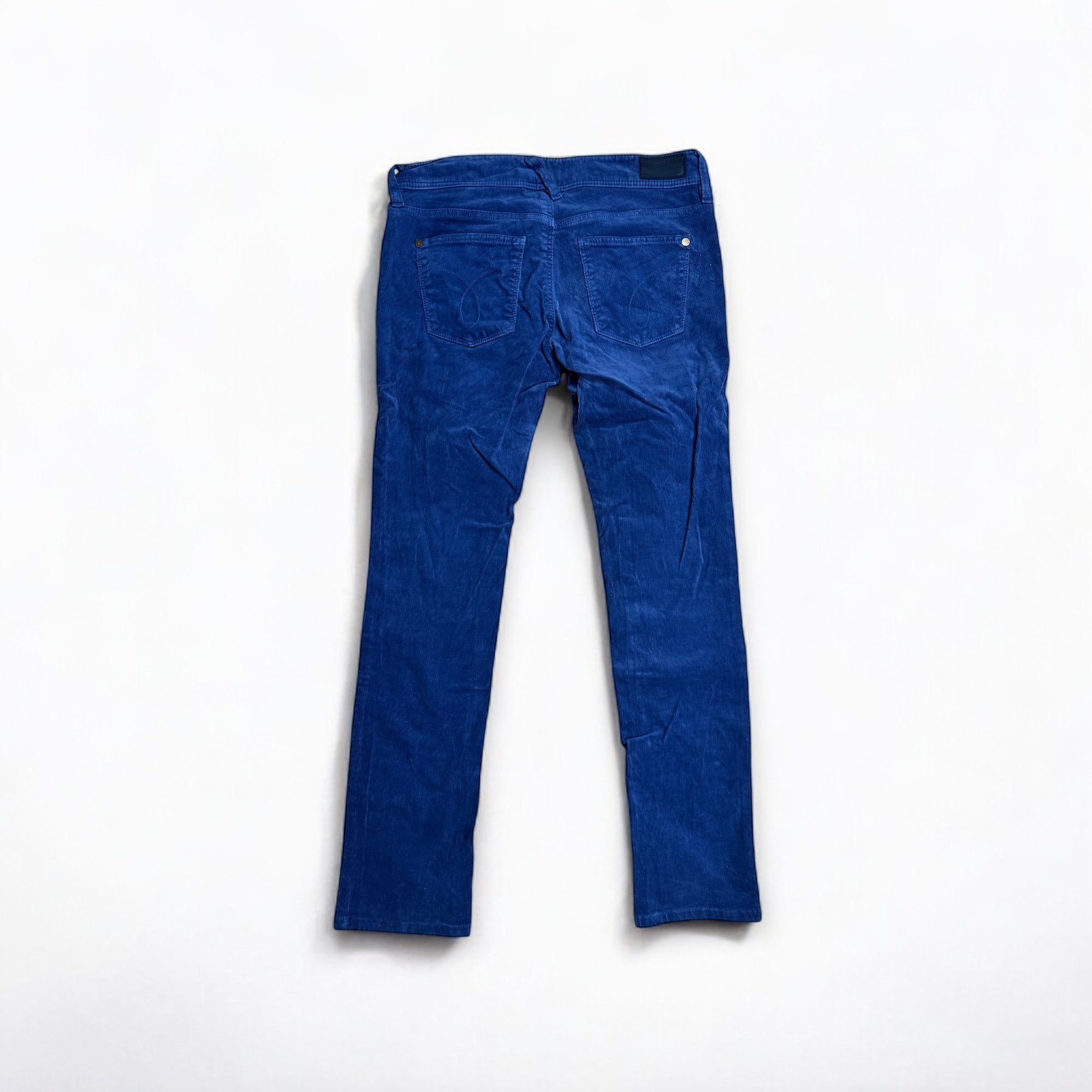 Jean Slim Calvin Klein Velours Bleu Électrique – Pantalon Original Unisexe | Look Tendance W27 L32