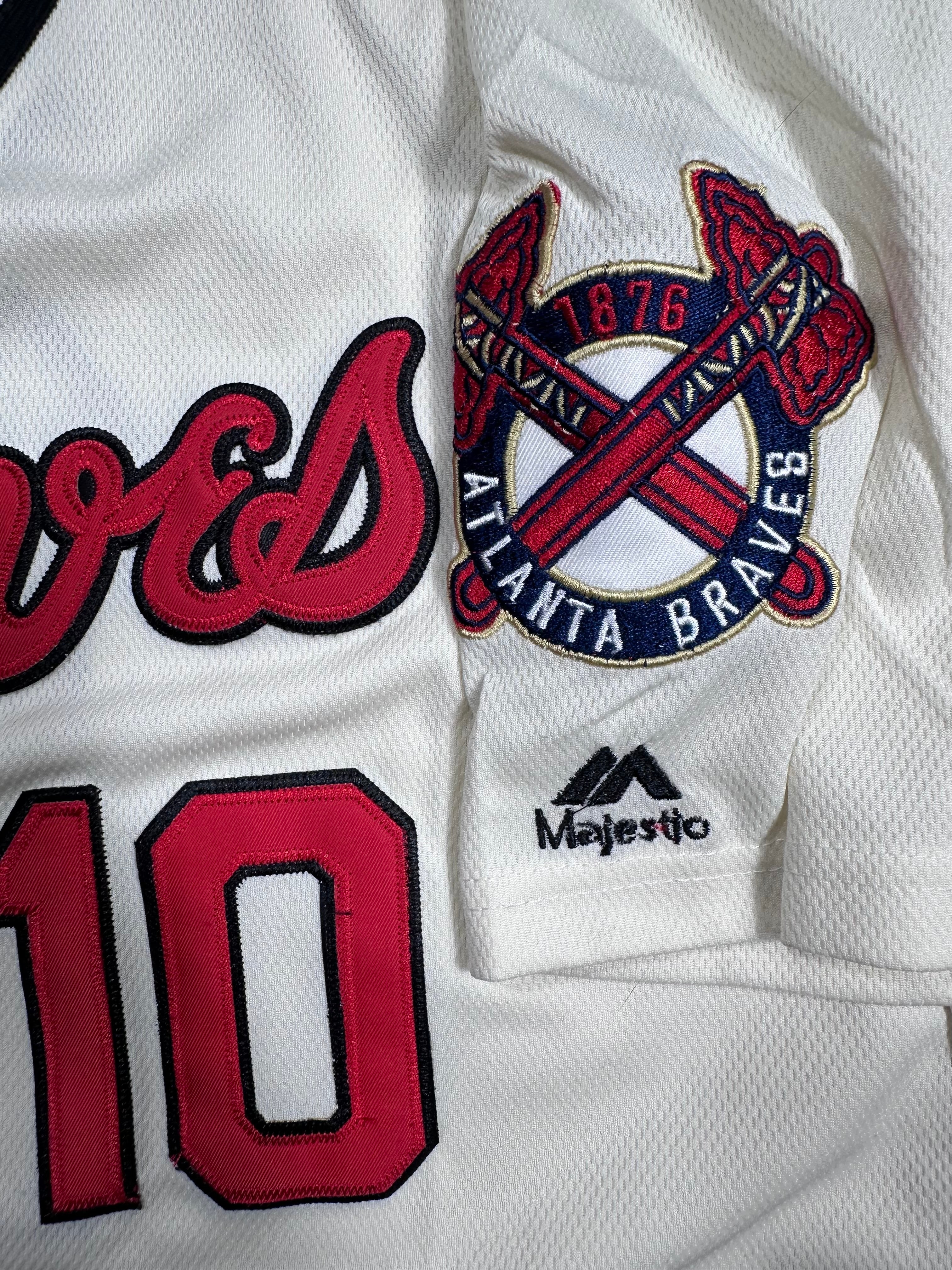 Chemise de Baseball Majestic — Atlanta Braves #10 XL