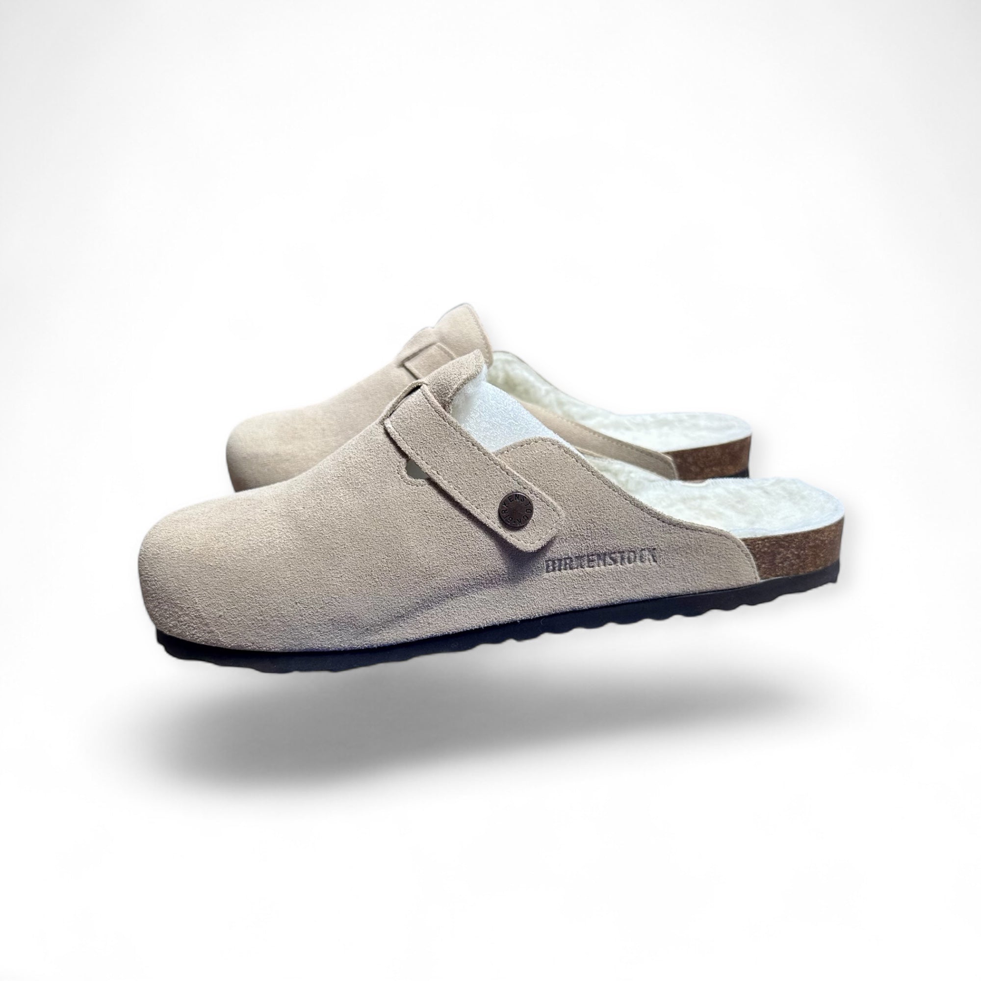 Birkenstock Boston Taupe – Sabots en Suédine avec Boucle | Confort & Style Unisexe 43 Neuve