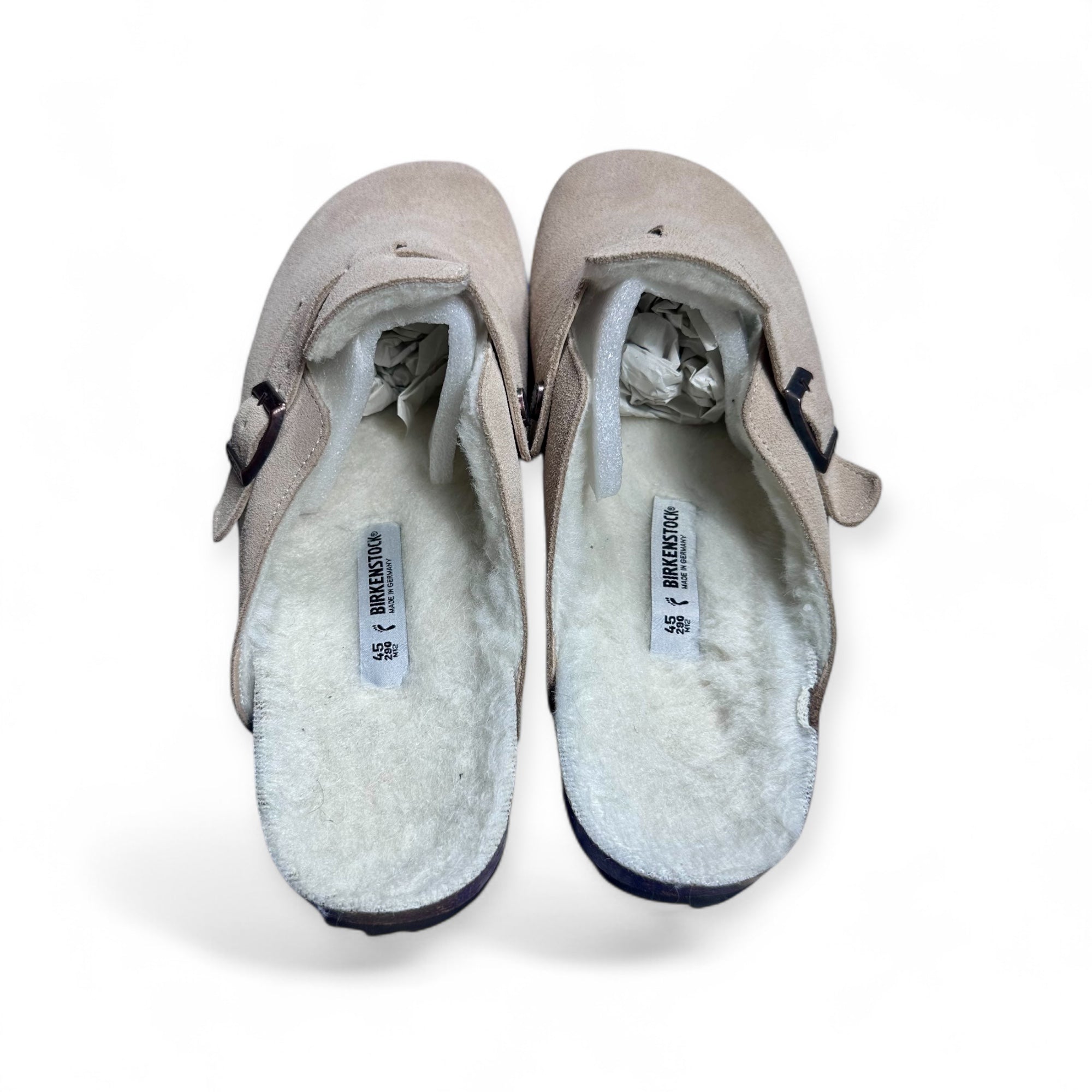 Birkenstock Boston Taupe – Sabots en Suédine avec Boucle | Confort & Style Unisexe 43 Neuve